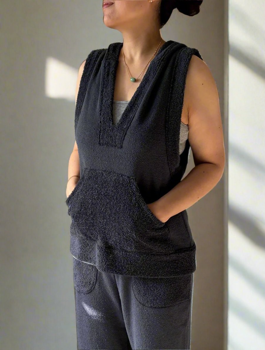 Terry Sleeveless Hoodie - simulacra