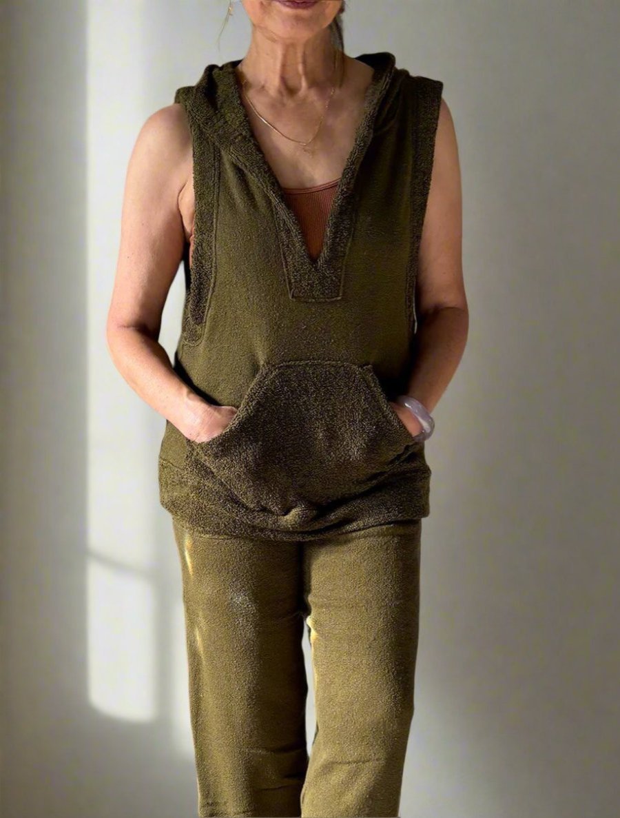 Terry Sleeveless Hoodie - simulacra